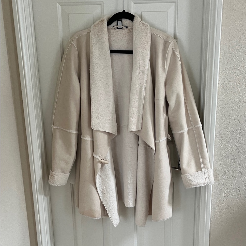 INC International Concepts Cream Teddy Jacket